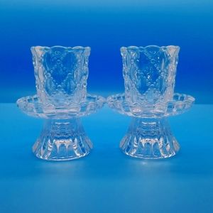 PartyLite Quilted Crystal pair candle holders